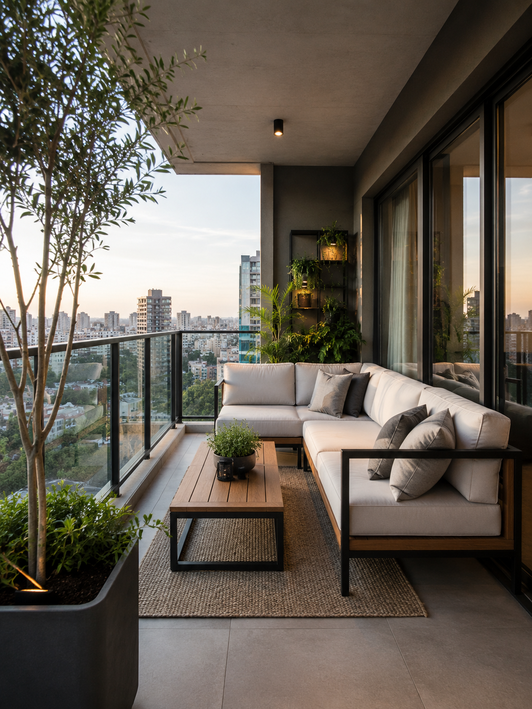 Rattan lounge balcony