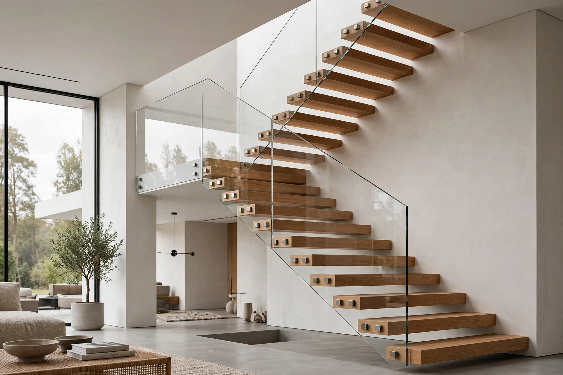 Beige hall and staircase